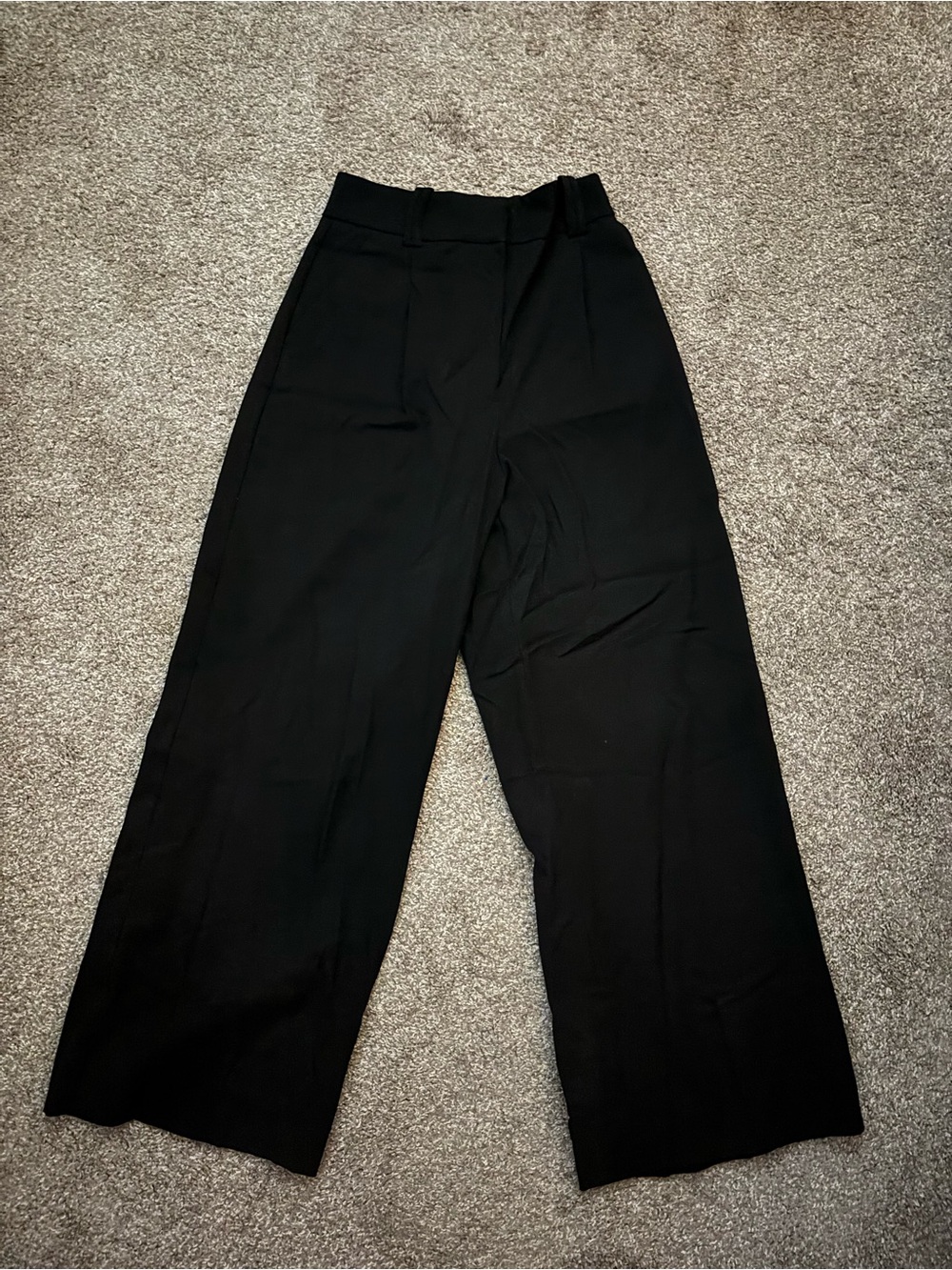 Zara Wide Leg Black Women's Trousers - Classic High Waist